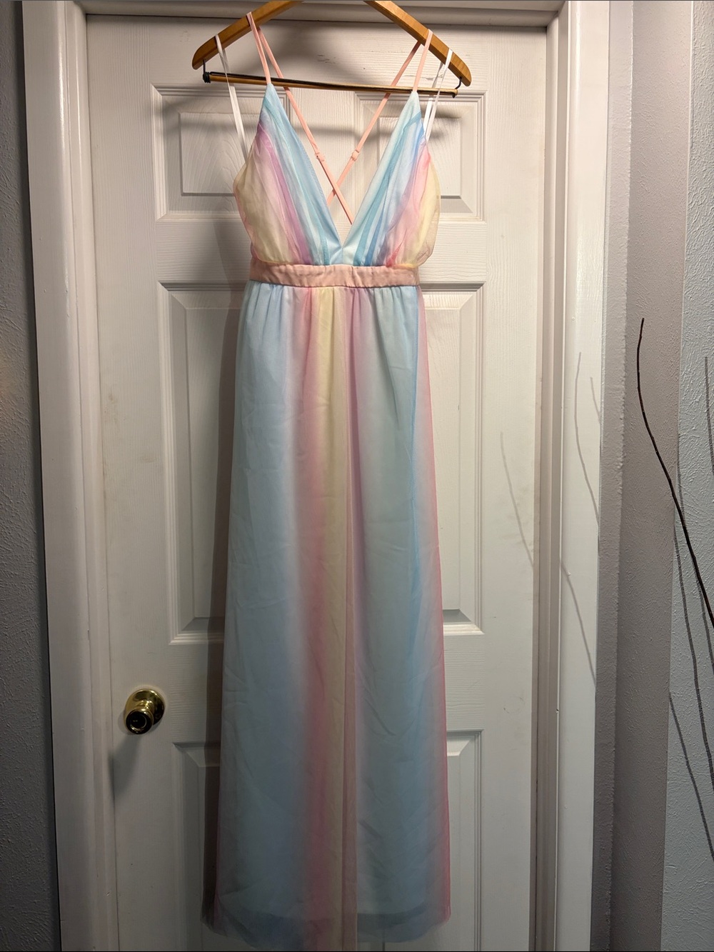 Rainbow Tulle Maxi Dress by BaeVely size M